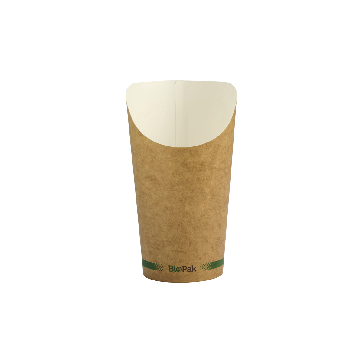 BCH-16 BioPak FSC Paper Chip Cup Medium Printed Kraft Look 16oz Native Wholesale Hospitality Supplies Canberra