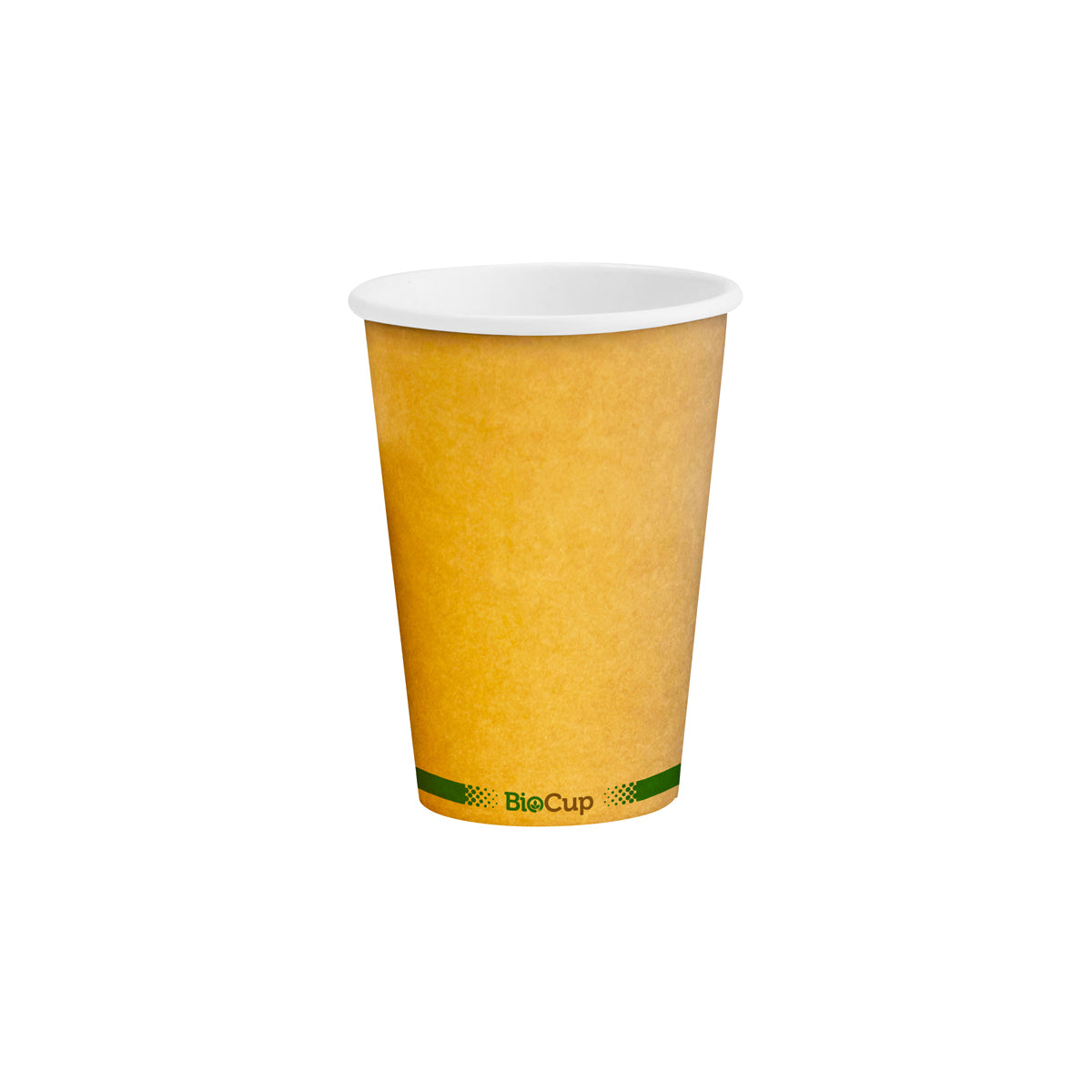 BCK-10-GL BioPak Single Wall Green Stripe Kraft BioCup (80mm) 320ml / 10oz Native Wholesale Hospitality Supplies Canberra