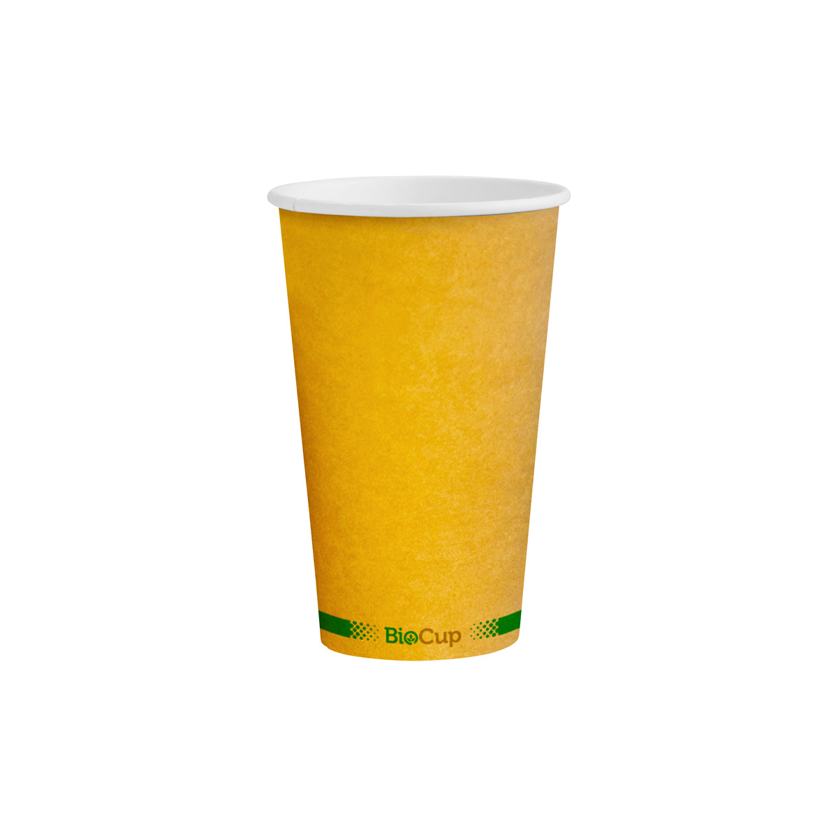 BCK-12-80-GS-V2 BioPak Single Wall Green Stripe Kraft BioCup (80mm) 350ml / 12oz Native Wholesale Hospitality Supplies Canberra