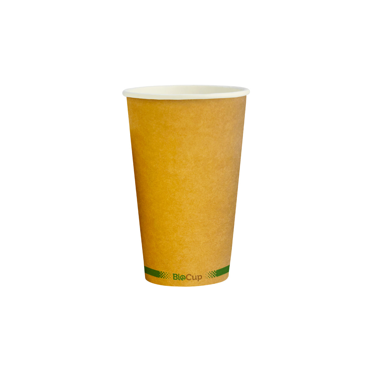 BCK-16-GS-V2 BioPak Single Wall Green Stripe Kraft BioCup (90mm) 510ml / 16oz Native Wholesale Hospitality Supplies Canberra