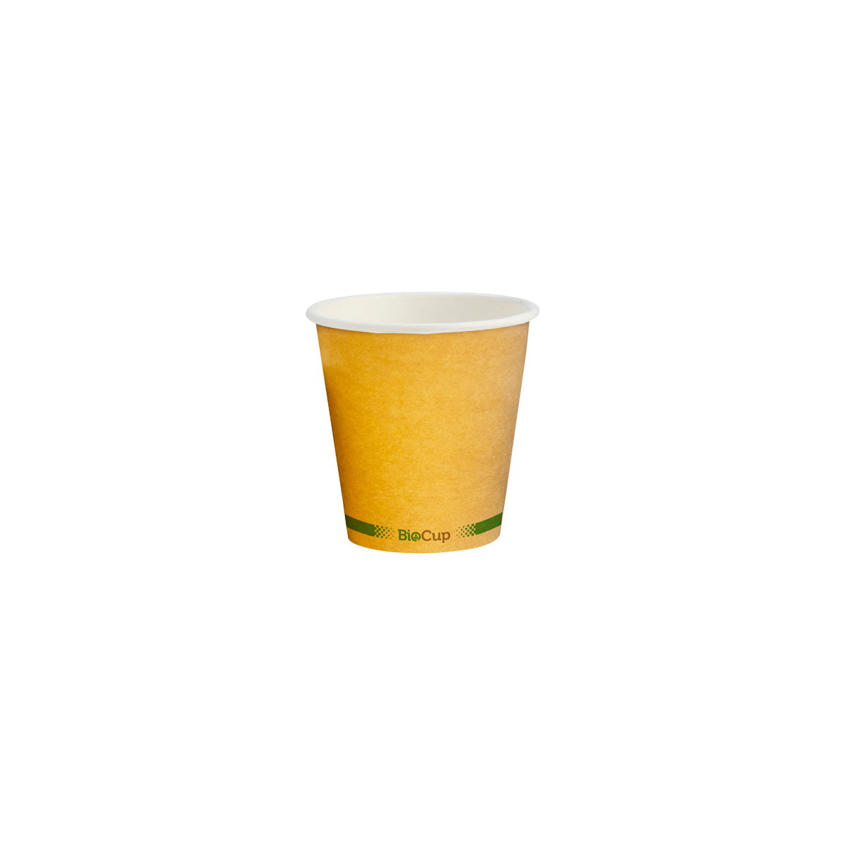 BCK-6-GS-V2 BioPak Single Wall Green Stripe Kraft BioCup (80mm) 230ml / 6oz Native Wholesale Hospitality Supplies Canberra
