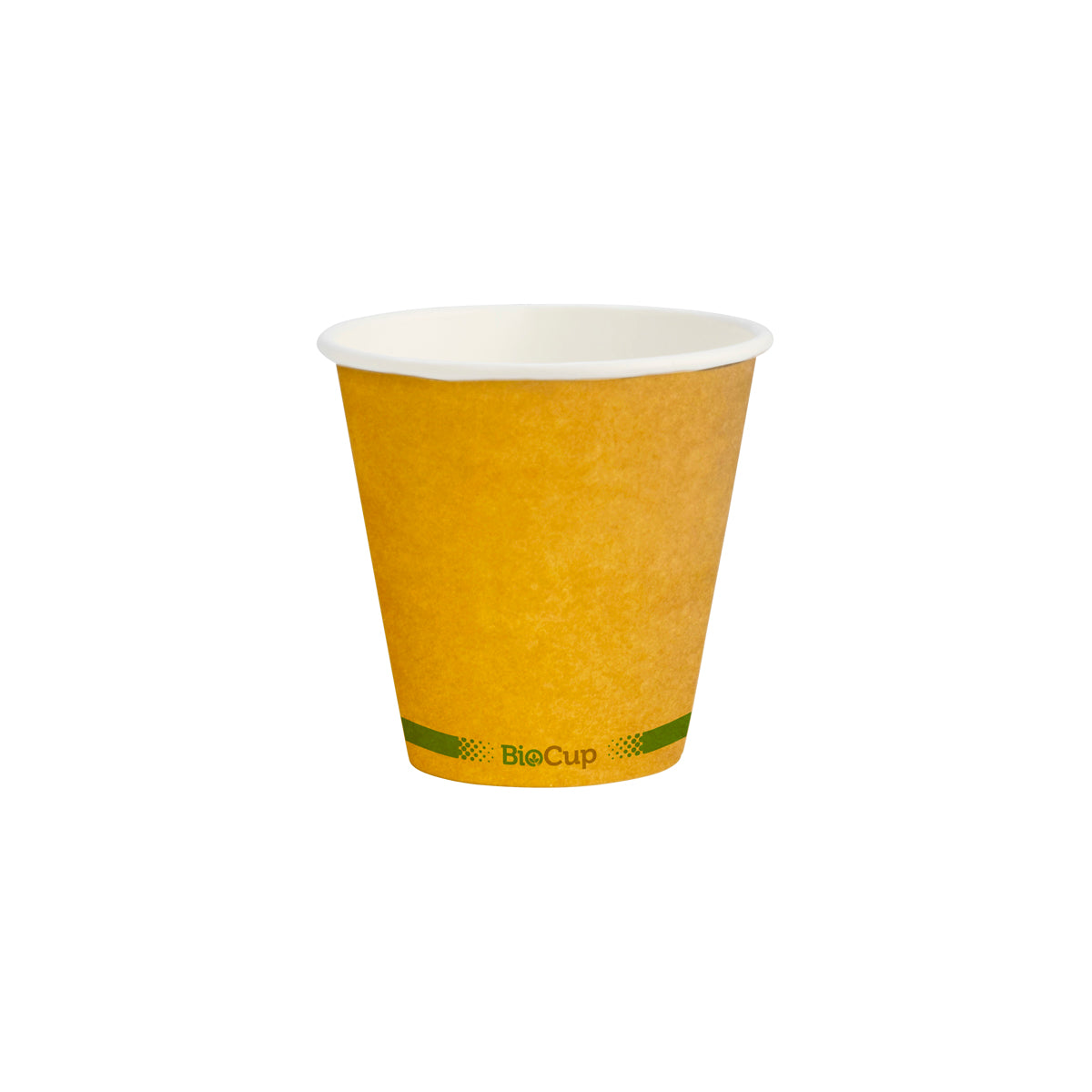 BCK-8-GS-90-V2 BioPak Single Wall Green Stripe Kraft BioCup (90mm) 280ml / 8oz Native Wholesale Hospitality Supplies Canberra