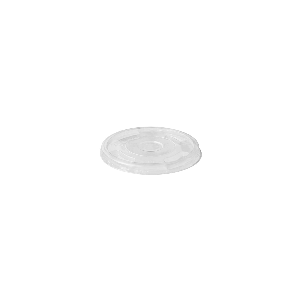 C-96F BioPak Clear PLA BioCup Flat Lid with Half Moon Slot 96mm Native Wholesale Hospitality Supplies Canberra