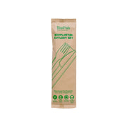 BP.GD-6.5AKFN-B BioPak CPLA BioPlastic Fork, Knife & Napkin Set 165mm Native Wholesale Hospitality Supplies Canberra