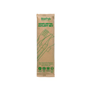BP.GD-6.5AKFSNSP-B BioPak CPLA BioPlastic Fork, Knife, Spoon, Napkin, Salt & Pepper Set 165mm Native Wholesale Hospitality Supplies Canberra