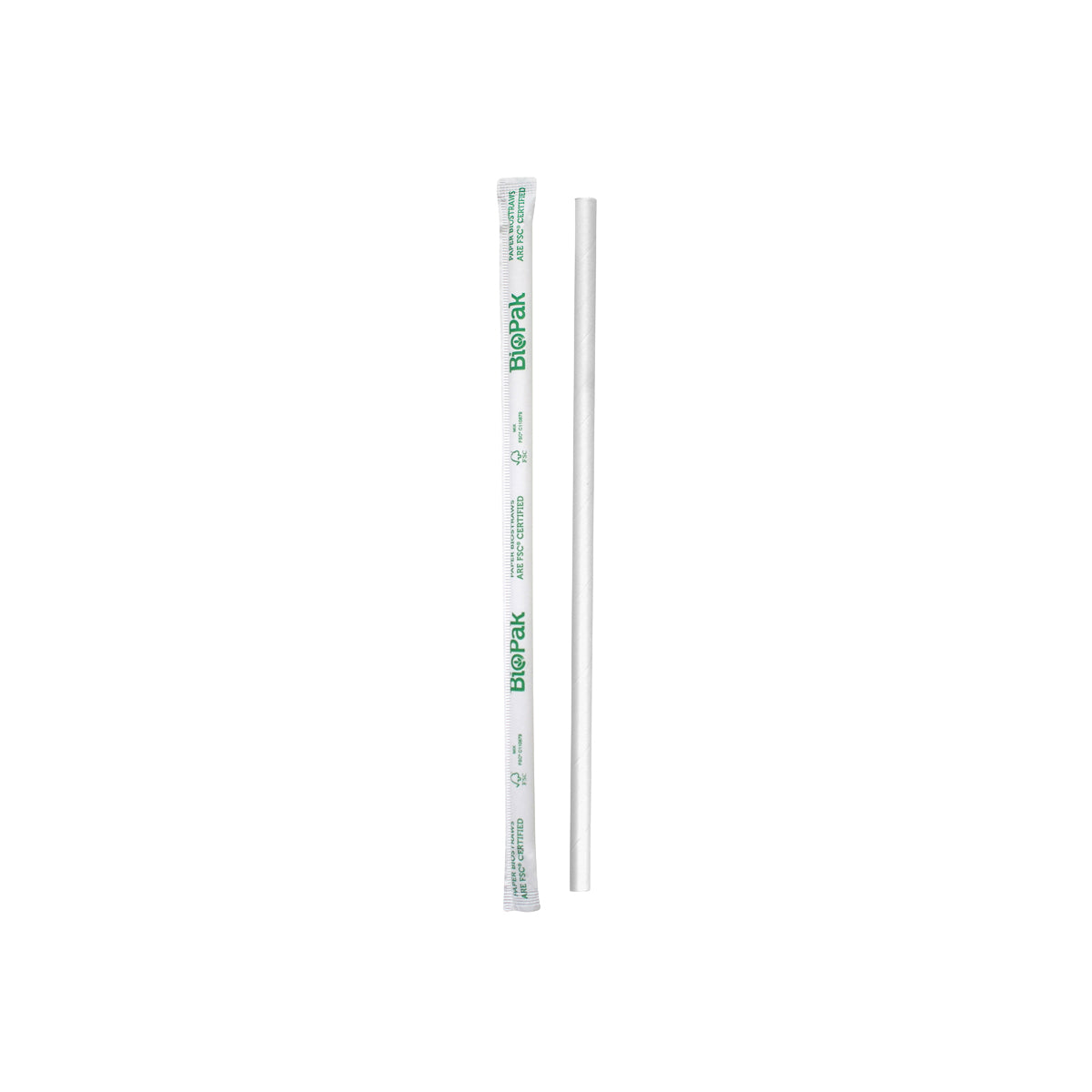 JP-PBS-6x197-IPW BioPak Regular BioStraw Paper White Individually Wrapped 6x197mm Native Wholesale Hospitality Supplies Canberra