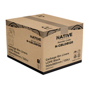Native Garbage Bin Liners Low Density Polyethylene Black 1100x950mm / 120Lt Native Wholesale Canberra