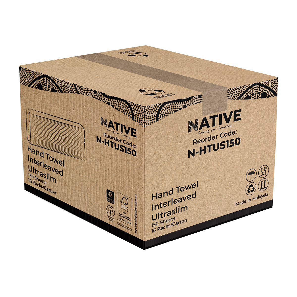 Native Hand Towel Ultraslim 150 Sheets Native Wholesale Canberra