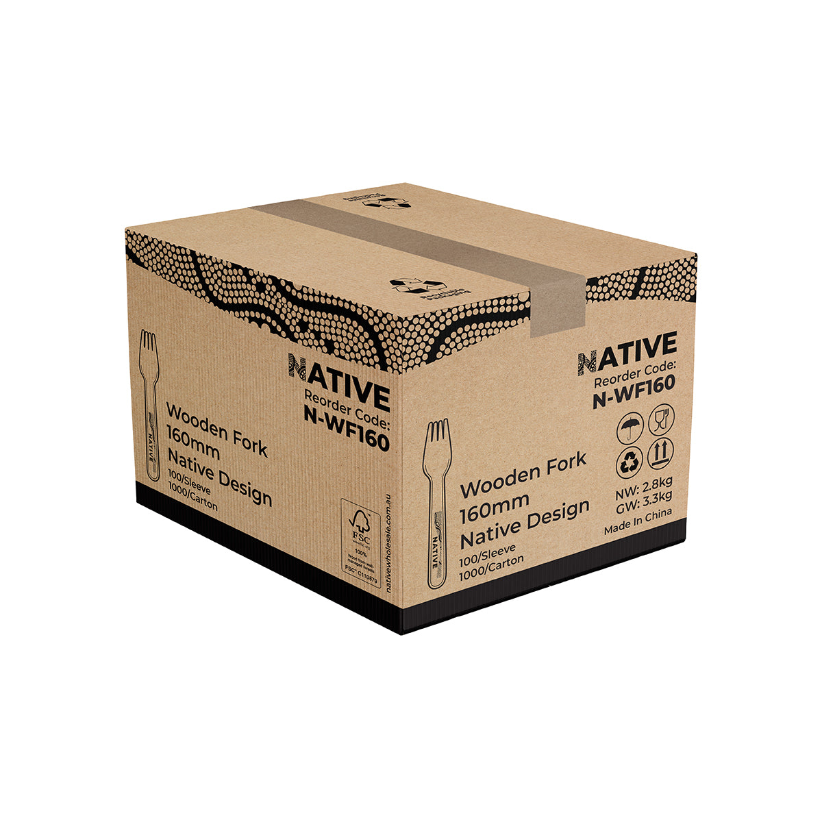 Native Wooden Fork 160mm Native Wholesale Canberra