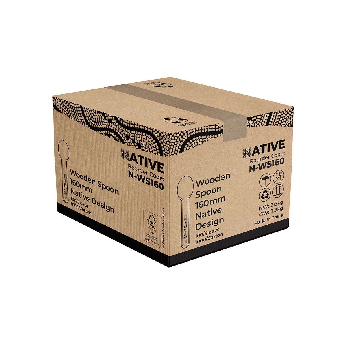 Native Wooden Spoon 160mm Native Wholesale Canberra